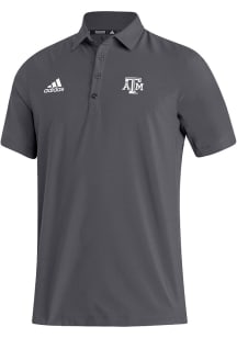 Adidas Texas A&amp;M Aggies Mens Grey Stadium Coaches Short Sleeve Polo