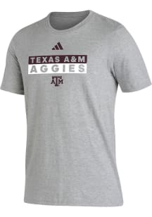 Adidas Texas A&amp;M Aggies Grey Fresh Short Sleeve T Shirt