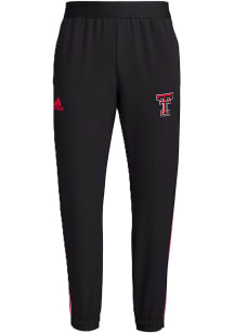 Adidas Texas Tech Red Raiders Mens Black Athlete Travel Pants