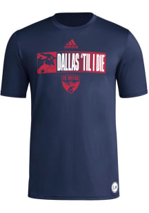 Adidas FC Dallas Navy Blue Jersey Hook Short Sleeve T Shirt