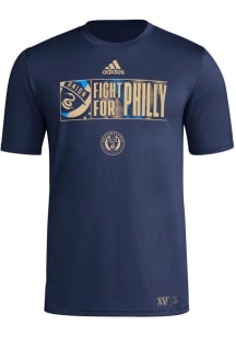 Adidas Philadelphia Union Navy Blue Jersey Hook Short Sleeve T Shirt