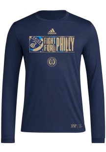 Adidas Philadelphia Union Navy Blue Jersey Hook LS Long Sleeve T-Shirt