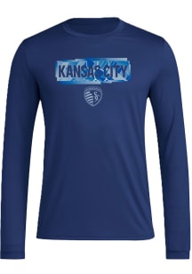 Adidas Sporting Kansas City Navy Blue Local Pop Long Sleeve T-Shirt