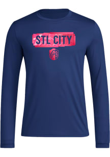 Adidas St Louis City SC Navy Blue Local Pop Long Sleeve T-Shirt