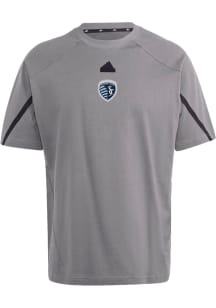 Adidas Sporting Kansas City Grey Travel Short Sleeve T Shirt