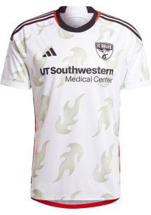FC Dallas Mens Adidas Authentic Soccer Away Jersey - White