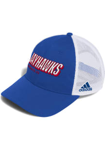 Adidas Kansas Jayhawks Nickname Slouch Trucker Adjustable Hat - Blue