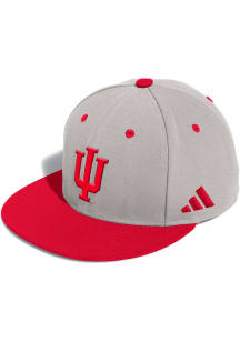 Adidas Indiana Hoosiers Mens Grey On Field Baseball Fitted Hat