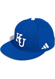 Adidas Kansas Jayhawks Mens Blue On Field Baseball Classic Fitted Hat