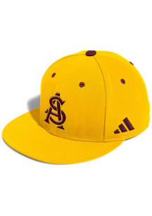 Adidas Arizona State Sun Devils Mens Gold On Field Baseball Fitted Hat