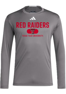 Adidas Texas Tech Red Raiders Grey Designed 4 Training Long Sleeve T-Shirt