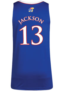 Elmarko Jackson  Adidas Kansas Jayhawks Blue Replica Name And Number Jersey