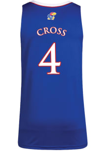 Justin Cross  Adidas Kansas Jayhawks Blue Replica Name And Number Jersey