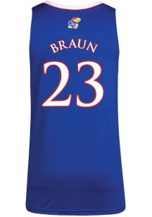 Parker Braun  Adidas Kansas Jayhawks Blue Replica Name And Number Jersey