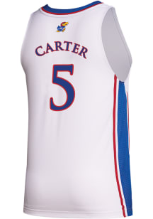 Chris Carter  Adidas Kansas Jayhawks White Replica Name And Number Jersey