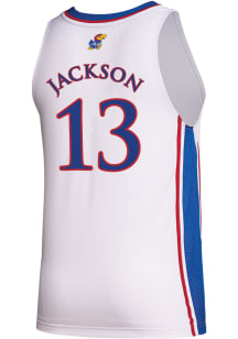 Elmarko Jackson  Adidas Kansas Jayhawks White Replica Name And Number Jersey