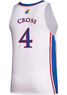 Justin Cross  Adidas Kansas Jayhawks White Replica Name And Number Jersey