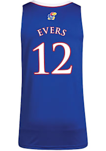 Wilder Evers  Adidas Kansas Jayhawks Blue Replica Name And Number Jersey