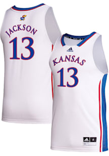 Elmarko Jackson  Adidas Kansas Jayhawks White Replica Name And Number Jersey