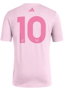 Lionel Messi Inter Miami CF Pink Silhouette Number Short Sleeve Player T Shirt