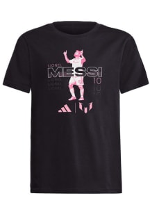 Adidas Inter Miami CF Youth Black Messi Short Sleeve T-Shirt