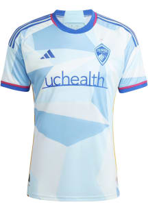 Colorado Rapids Mens Adidas Authentic Soccer Away Jersey - Light Blue
