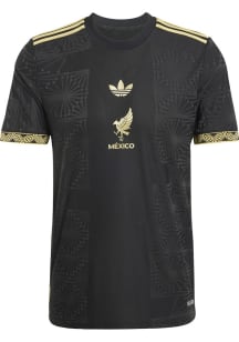 Mexico National Team Mens Adidas Replica Soccer Gold Kit Jersey - Black