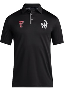 Patrick Mahomes  Adidas Texas Tech Red Raiders Mens Black Sideline Short Sleeve Polo