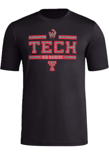 Patrick Mahomes # Texas Tech Red Raiders Black Adidas Pregame Short Sleeve T Shirt