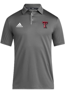Adidas Texas Tech Red Raiders Mens Grey Coach Short Sleeve Polo