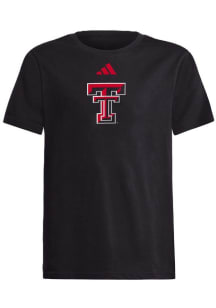 Adidas Texas Tech Red Raiders Youth Black Locker Logo Short Sleeve T-Shirt