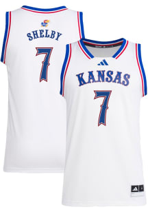 Noah Shelby  Adidas Kansas Jayhawks White Swingman NIL Jersey