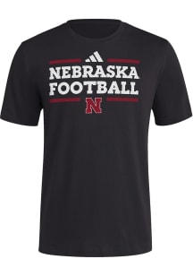 Nebraska Cornhuskers Black Adidas Fresh Short Sleeve T Shirt