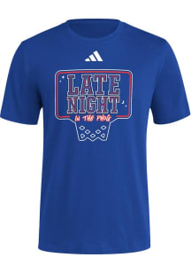 Adidas Kansas Jayhawks Blue HOB Basketball Late Night In The Phog Short Sleeve T Shirt