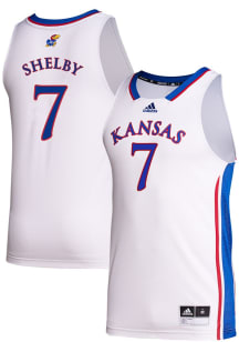 Noah Shelby  Adidas Kansas Jayhawks White NIL Game Jersey