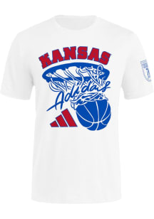 Adidas Kansas Jayhawks White 70TH ANNIVERSARY BASKETBALL Short Sleeve T Shirt