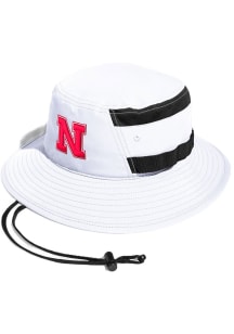 Nebraska Cornhuskers Adidas Carryover 220 Design Mens Bucket Hat - White