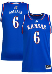 Rylan Griffen  Adidas Kansas Jayhawks Blue Swingman NIL Design Jersey