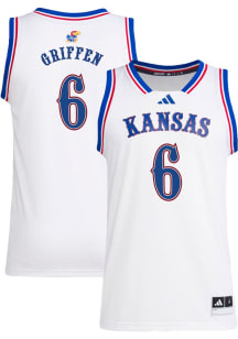 Rylan Griffen  Adidas Kansas Jayhawks White Swingman NIL Design Jersey