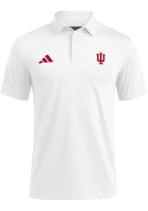 Mens Indiana Hoosiers White Adidas Ultimate365 Short Sleeve Polo Shirt