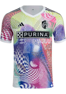 Adidas St Louis City SC Mens White Pride Pre-match Jersey