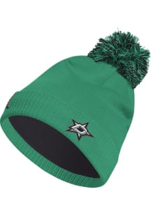 Adidas Dallas Stars Green Cuffed Pom Mens Knit Hat