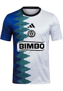 Adidas Philadelphia Union Mens White Gaming Pre-match Jersey