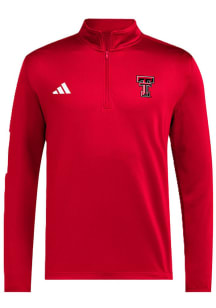 Adidas Texas Tech Red Raiders Mens Red Golf Long Sleeve 1/4 Zip Pullover
