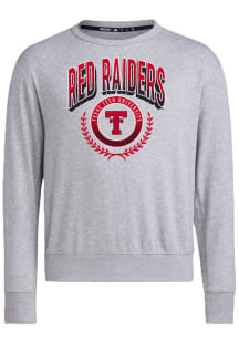 Adidas Texas Tech Red Raiders Mens Grey Vintage University Long Sleeve Crew Sweatshirt