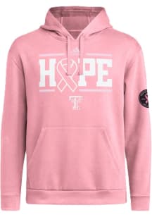 Adidas Texas Tech Red Raiders Mens Pink Breast Cancer Team Issue Long Sleeve Hoodie