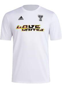 Adidas Texas Tech Red Raiders White Pride Pregame Short Sleeve T Shirt