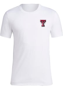 Adidas Texas Tech Red Raiders White Back On Deck Short Sleeve T Shirt