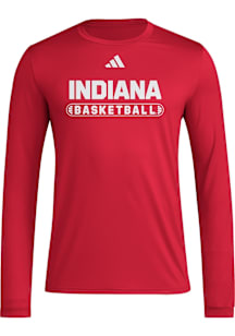 Adidas Indiana Hoosiers Red On Court Basketball Long Sleeve T-Shirt