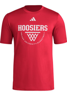 Indiana Hoosiers Red Adidas Net Arch Basketball Short Sleeve T Shirt